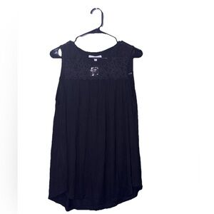 Miss Sparkling Black Lace Tank Top Women’s Size Small Sleeveless Casual